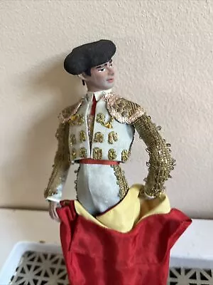 VINTAGE SPANISH BULLFIGHTER DOLL VERY Clay Face?  9” Bx3 • $19