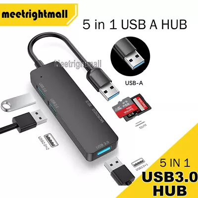 USB 3.0 Multi Hub 5 Ports Adapter Charger TF SD Card Reader PC Macbook Extension • $12.95