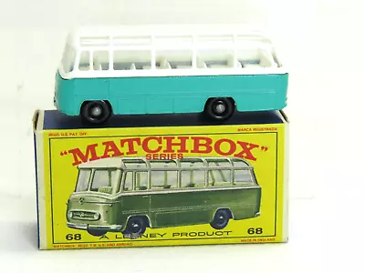 Lesney Matchbox #68 Turquoise Mercedes Bus With Original  Box • $75