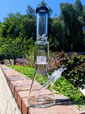 $64.99 • Buy 16 Inch Black Matrix Perc Big Heavy Glass Bong Quality Tobacco Water Pipe Hookah
