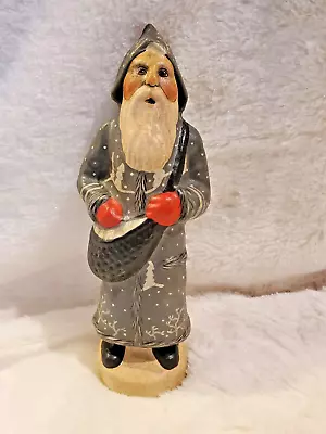 $220 • Buy VAILLANCOURT FOLK ART  1997 Father Christmas With Snowy Grey Coat NICE Chalkware