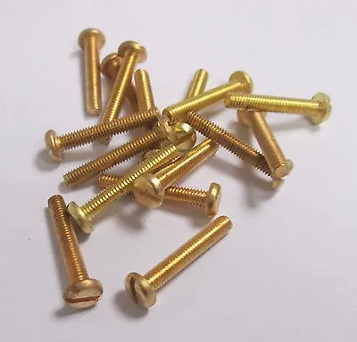 M4 Solid Brass Machine Screws Slotted Pan Head Bolts Various Sizes • £1.32