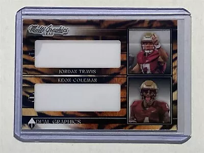 JORDAN TRAVIS - KEON COLEMAN 2023 Leaf Eclectic MultiGraphics TIGER PROOF 1/1 • $2.99