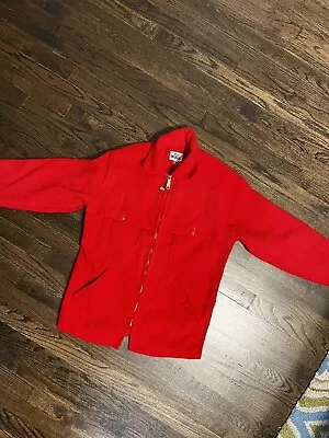 Vintage Fire Engine Red Woolrich Wool Field Jacket  • $60