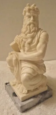 Vtg Italy MOSES Statue Replica Marble Base Italian Sculptor G. Ruggeri Signed • $29.99