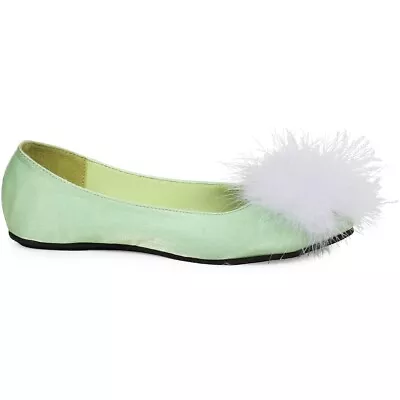 Ellie Marabou Flat Heel Slip On Ballerina Slippers Adult Women Shoes Green Sz 6 • $27.99