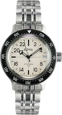 Vostok 720074 Amphibia Watch Antarctica Diver Military 24 Hours Mechanical Auto • $119.95