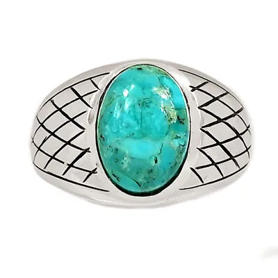 Composite Kingman Blue Mohave Turquoise 925 Silver Ring S.12 CR26360 • $22.99