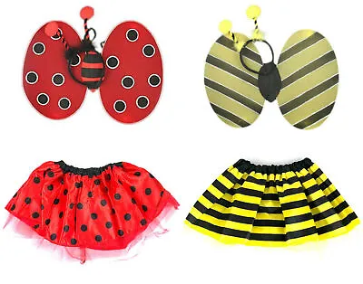 £5.99 • Buy .bumble Bee Or Ladybird Fancy Dress Costume Tutu Wings Head Bopper Set Uk Seller