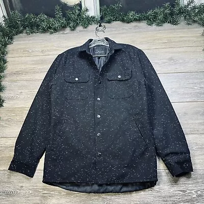 Marc Anthony Jacket Size Small Thick Black Button Down Wool Lined Snap Button • $29.99