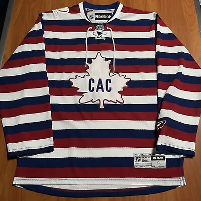 Reebok Montreal Canadiens Barber Pole NHL Jersey Centennial 2009 Alternate S • $285