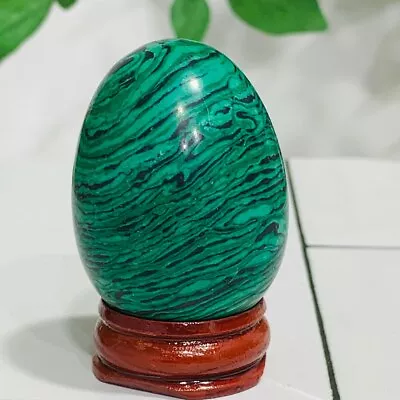 70g Man-made Malachite Crystal Egg Quartz Healing Energy Decoration • $18