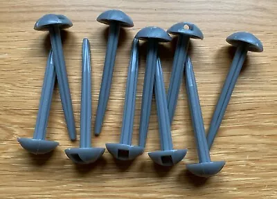 £5.87 • Buy 10 X Heavy Duty Plastic Mushroom Domed Ground Sheet Tent Pegs Awning Carpet 