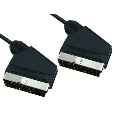 1.5m SCART Lead Cable FULLY WIRED 21 Pin RGB SKY TV DVD NICKEL • £3.79