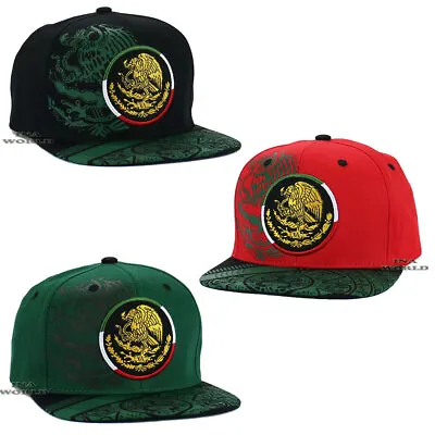 MEXICAN Hat Cap MEXICO Federal Eagle Aguila Logo Flat Bill Snapback Baseball Cap • $17.80