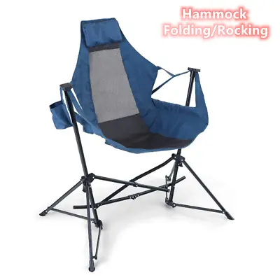 $75.04 • Buy Outdoor Swing Chairs Portable Swinging Hammock Folding Camping Garden Chair Blue