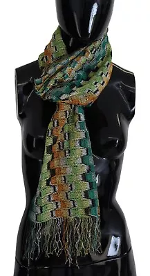 MISSONI Scarf Multicolor Viscose Shawl Fringes Foulard Wrap 190cm X50cm 260usd • $59