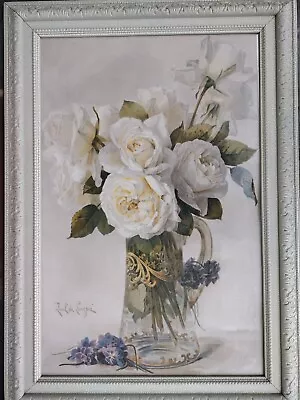 Antique Paul De Longpre Print Of White Roses • $119