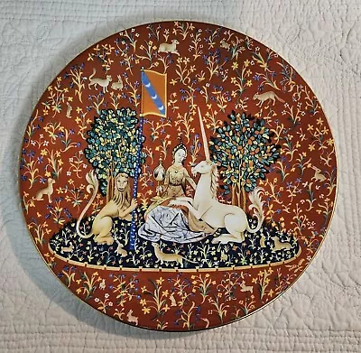 Haviland Limoges Plate La Dame A La Licorne (Lady And Unicorn) 10  Plate #2   • $12.95