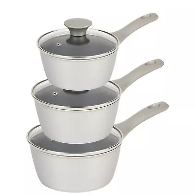 Progress By WW Saucepan Set – 16/18/20 Cm Pans With Lids Non-Stick Induction • £34.99