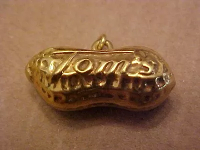 Vintage Tom's Peanut Gold Peanut Charm Toms Jar Store Lance Sign • $75