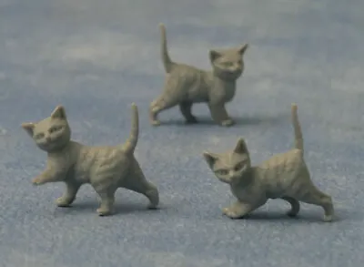 Three Grey Kittens Miniature Cats Kitty Dolls House Miniatures 1.12th Scale • £1.69