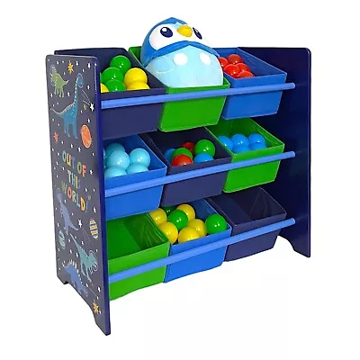 Kids Dinosaur 9 Tub Storage Drawers Glow In The Dark Kid Clothes Crafts & Toys  • £36.99