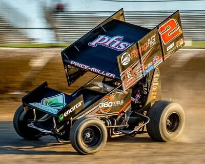 Parker Price-miller #2 360 Yield Center Sprint Car On Track 8x10 Glossy Photo • $2.99