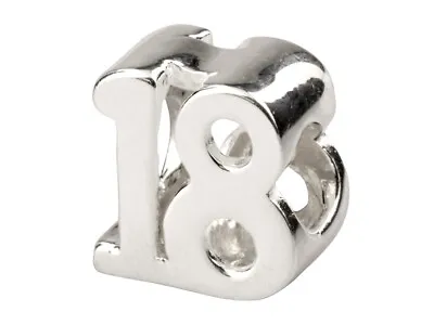 Sterling Silver 18th Birthday Charm Bead For Charm Bracelet • £8.49