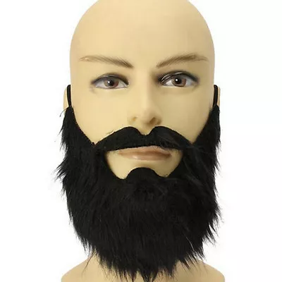 Costume Party Men Halloween Beard Facial Hair Disguise Game Black Mustached .hap • $2.52