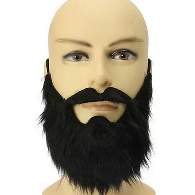 Costume Party Men Halloween Beard Facial Hair Disguise Game Black Mustached Y_hf • $3.91