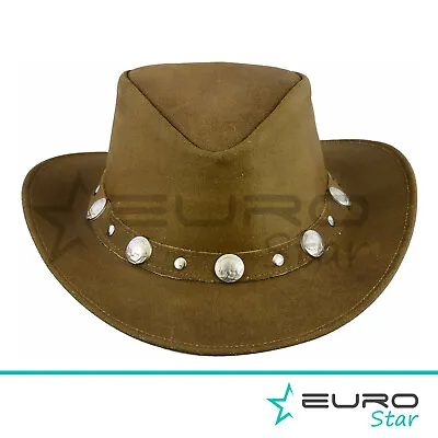 £16.83 • Buy Leather Hats Cowboys Western Style Bush Hats Top Quality