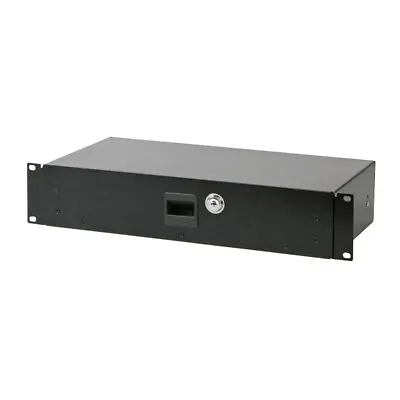 Pulse Short 2U Rack Drawer Lockable 19  Flightcase Studio Black Steel Metal • £57.90