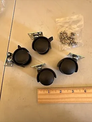 Set Of 4 Wheel / Chair / Cabinet Swivel Caster Wheels + Screws Included • $7