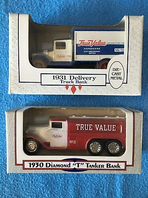 Lot Of 2 TRUE VALUE Truck Banks 1930 Diamond T Tanker 1931 Delivery Ertl • $7.75