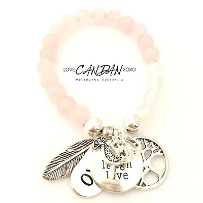 50th Birthday Friendship Bracelet Live Love Laugh Angel Wine Cocktail Glass • $24.95