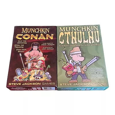 Steve Jackson Game Lot Of 2 Munchkin Cthulhu & Munchkin Conan Complet W/Manuel • $35.96