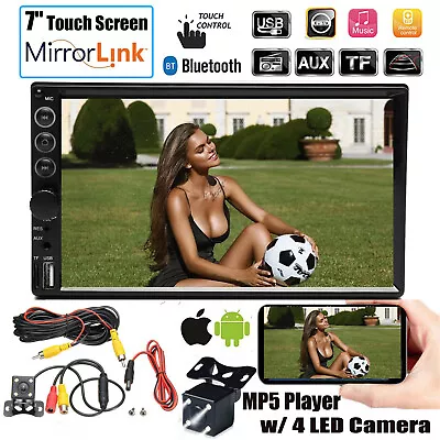 7  Car Radio MP5 Stereo Multi-Player Mirrors For Android IOS GPS Navigation +Cam • $72.12