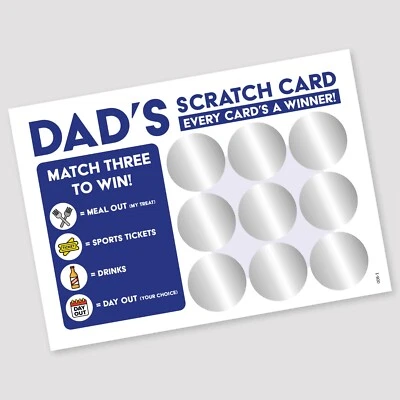 £3.95 • Buy Gift For Dad | Dads Scratch Card | Fathers Day Gift | Christmas Birthday Present