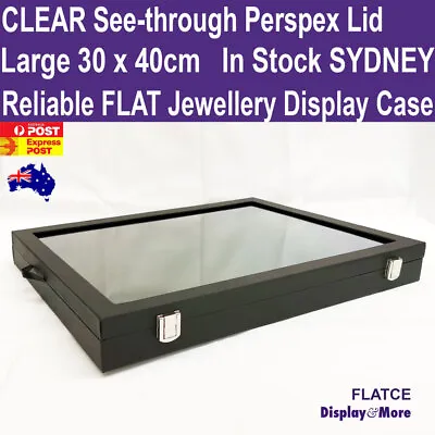 Jewellery Case Box Flat NEW Clear See-through | LARGE 40x30cm | AUSSIE Seller • $43.90