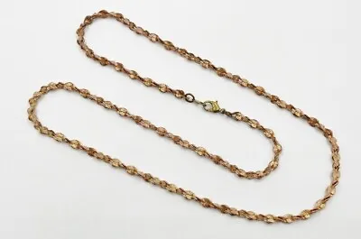 Vintage Rose Brass Twisted Hammered Double Cable 4mm. Chain 24  Necklace W804 • $4.49