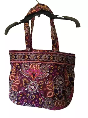 Vera Bradley Retired Safari Sunset Three Pocket Tote Purse Shoulder Bag • $20.99