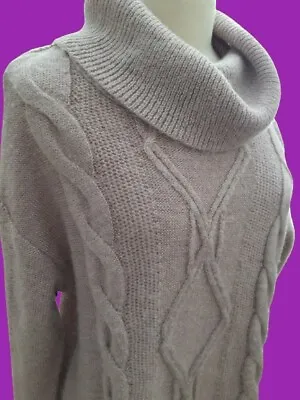 Charter Club M/ Large/L Sparkle Cowl Neck Turtleneck Metallic Pink Cable Holiday • $20