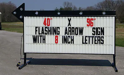New Large Roadside Business Sign Flashing Arrow Lighted Message Area 40x96 • $1222