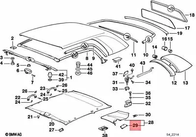 BMW 3 E36 Hard Top Latch Cover Left 54218153225 8153225 NEW GENUINE • $49.80