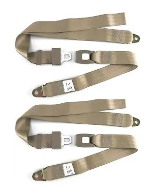 Standard Tan Seat Belts Musclecar Hotrod Restomod Truck Pair Lh&rh • $168.52