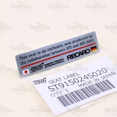 $28.95 • Buy ST915024S020 Genuine JDM Subaru IMPREZA WRX STI Mark Aluminum Recaro Logo Emblem
