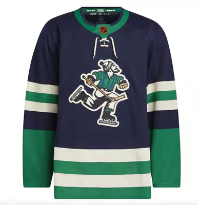 Men's NHL Vancouver Canucks Authentic Reverse Retro Wordmark Adidas Jersey 52 • $153.63