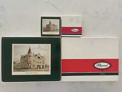 Pimpernel Vintage Coasters And Deluxe Placemats Aust Pubs Cork Back New In Box • $29