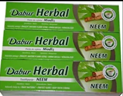 £22.99 • Buy 6 X 155g DABUR HERBAL NEEM   TOOTHPASTE  155g ( 100ml )X6 PACK   Wholsale Value